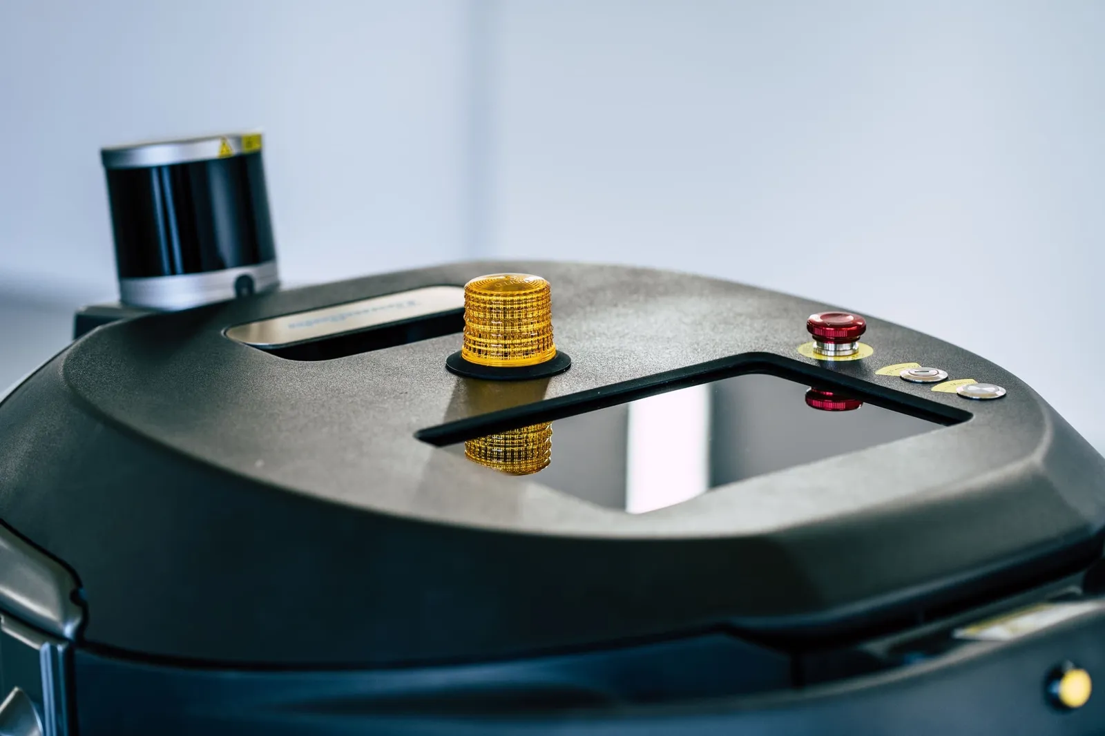 3D LiDAR sensor on top of the CenoBots robot