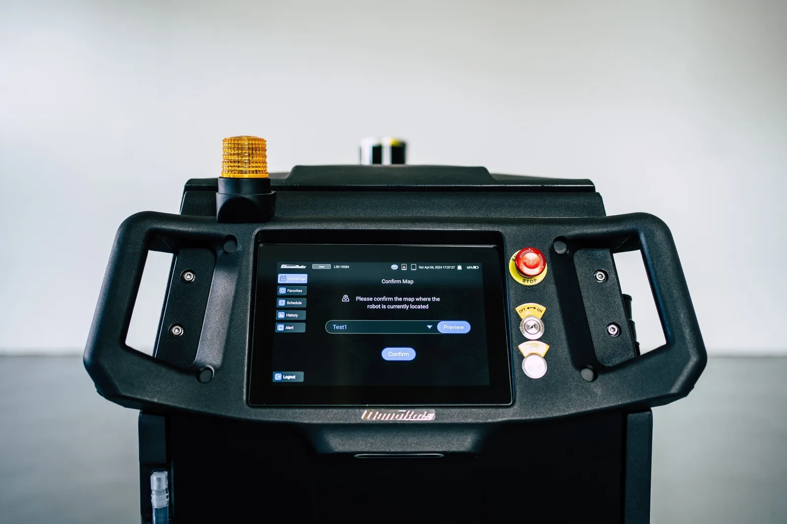 Touchscreen and emergency stop of the CenoBots robot